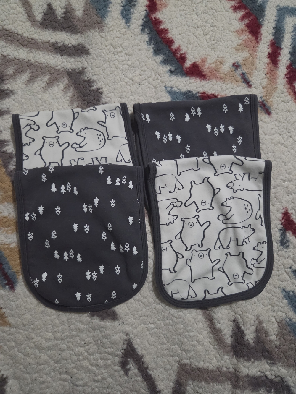 Gerber Baby 4-Pack Bear Interlock & Terry Burp Cloth